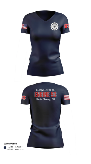 Womens Short Sleeve Vneck Shirt, Hartsville Fire Company, Fire Department, Teamtime, Team time, sublimation, custom sports apparel, team uniforms, spirit wear, spiritwear, sports uniforms, custom shirts, team store, custom team store, fundraiser sports, apparel fundraiser