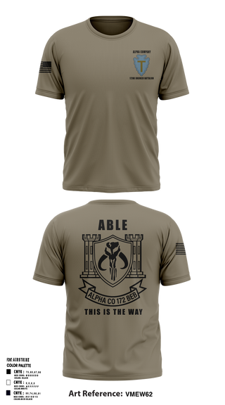Short Sleeve Performance Shirt, A Co 172 BEB, National Guard, Teamtime, Team time, sublimation, custom sports apparel, team uniforms, spirit wear, spiritwear, sports uniforms, custom shirts, team store, custom team store, fundraiser sports, apparel fundraiser