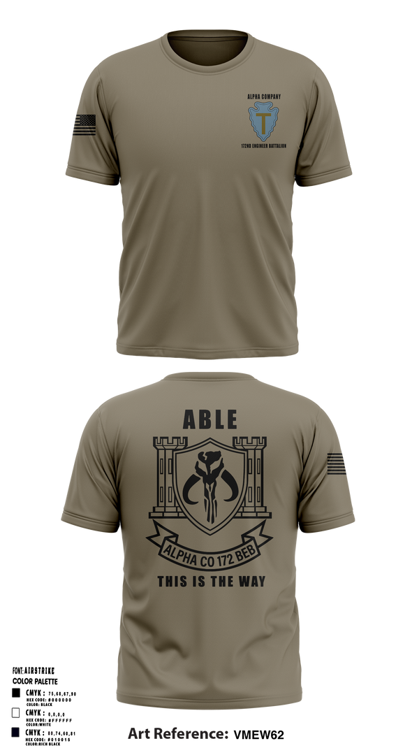 Old School Cotton Feel Shirt, A Co 172 BEB, National Guard, Teamtime, Team time, sublimation, custom sports apparel, team uniforms, spirit wear, spiritwear, sports uniforms, custom shirts, team store, custom team store, fundraiser sports, apparel fundraiser