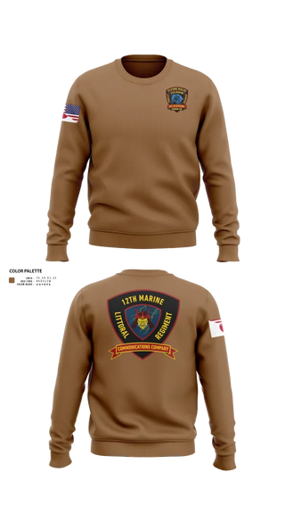 Crew Neck Sweatshirt, 12th MLR Headquarters Element, Marines, Teamtime, Team time, sublimation, custom sports apparel, team uniforms, spirit wear, spiritwear, sports uniforms, custom shirts, team store, custom team store, fundraiser sports, apparel fundraiser