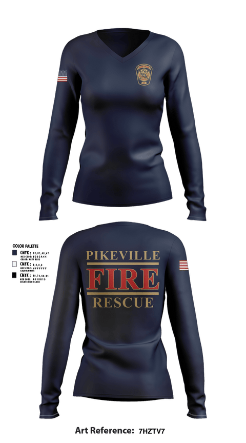 Womens Long Sleeve Vneck Shirt, PFD, Fire Department, Teamtime, Team time, sublimation, custom sports apparel, team uniforms, spirit wear, spiritwear, sports uniforms, custom shirts, team store, custom team store, fundraiser sports, apparel fundraiser