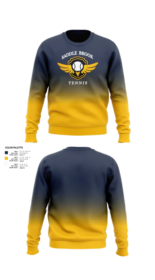 Crew Neck Sweatshirt, Saddle Brook Tennis, Tennis, Teamtime, Team time, sublimation, custom sports apparel, team uniforms, spirit wear, spiritwear, sports uniforms, custom shirts, team store, custom team store, fundraiser sports, apparel fundraiser