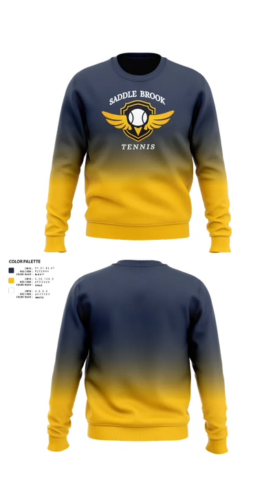 Saddle Brook Tennis 78977129 Crew Neck Sweatshirt - 22