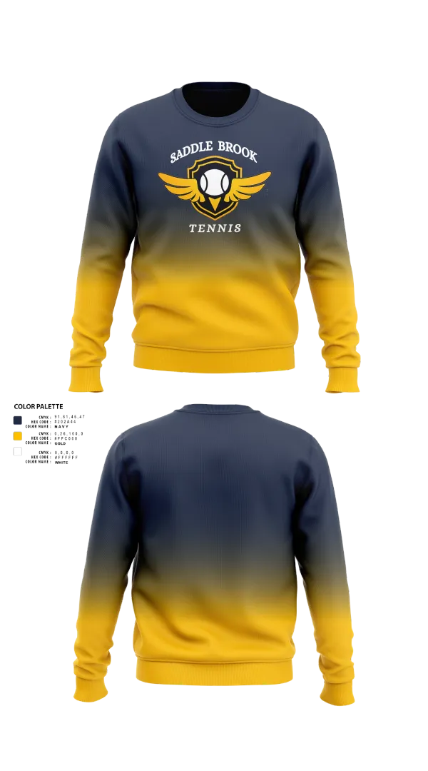 Crew Neck Sweatshirt, Saddle Brook Tennis, Tennis, Teamtime, Team time, sublimation, custom sports apparel, team uniforms, spirit wear, spiritwear, sports uniforms, custom shirts, team store, custom team store, fundraiser sports, apparel fundraiser