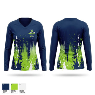 Womens Long Sleeve Vneck Shirt, Taylor Seahawks, , Teamtime, Team time, sublimation, custom sports apparel, team uniforms, spirit wear, spiritwear, sports uniforms, custom shirts, team store, custom team store, fundraiser sports, apparel fundraiser