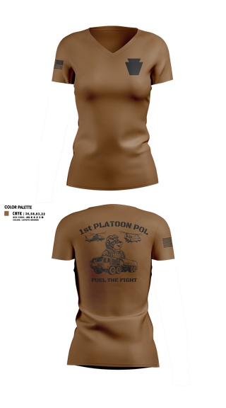 Womens Short Sleeve Vneck Shirt, Echo Company 2-104th GSAB, National Guard, Teamtime, Team time, sublimation, custom sports apparel, team uniforms, spirit wear, spiritwear, sports uniforms, custom shirts, team store, custom team store, fundraiser sports, apparel fundraiser