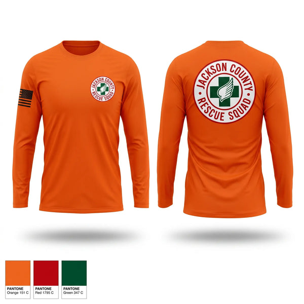 Long Sleeve Performance Shirt, Jackson County Rescue Squad, EMS/EMT, Teamtime, Team time, sublimation, custom sports apparel, team uniforms, spirit wear, spiritwear, sports uniforms, custom shirts, team store, custom team store, fundraiser sports, apparel fundraiser
