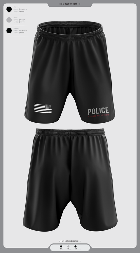 Athletic Shorts With Pockets, Cougar Alert Team 1, Police, Teamtime, Team time, sublimation, custom sports apparel, team uniforms, spirit wear, spiritwear, sports uniforms, custom shirts, team store, custom team store, fundraiser sports, apparel fundraiser