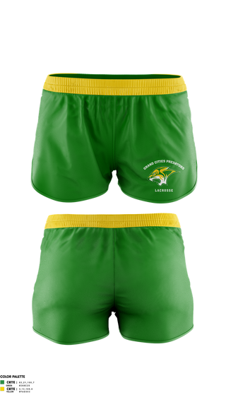 Womens Shorts, Grand cities predators, Women's Lacrosse, Teamtime, Team time, sublimation, custom sports apparel, team uniforms, spirit wear, spiritwear, sports uniforms, custom shirts, team store, custom team store, fundraiser sports, apparel fundraiser