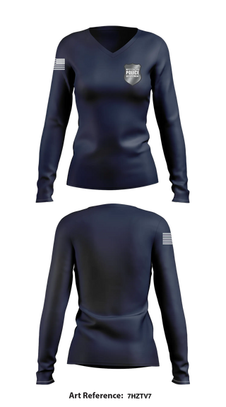 Womens Long Sleeve Vneck Shirt, West Concord Police Department, Police, Teamtime, Team time, sublimation, custom sports apparel, team uniforms, spirit wear, spiritwear, sports uniforms, custom shirts, team store, custom team store, fundraiser sports, apparel fundraiser