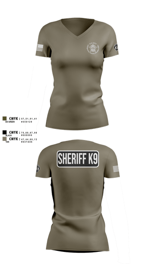 Womens Short Sleeve Vneck Shirt, Montgomery County Sheriff’s Office K9 Unit, Police, Teamtime, Team time, sublimation, custom sports apparel, team uniforms, spirit wear, spiritwear, sports uniforms, custom shirts, team store, custom team store, fundraiser sports, apparel fundraiser