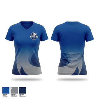 Womens Short Sleeve Vneck Shirt, Huskies, Wrestling, Teamtime, Team time, sublimation, custom sports apparel, team uniforms, spirit wear, spiritwear, sports uniforms, custom shirts, team store, custom team store, fundraiser sports, apparel fundraiser