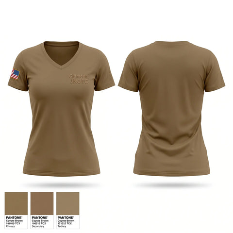 Womens Short Sleeve Vneck Shirt, Clemente JROTC, Army, Teamtime, Team time, sublimation, custom sports apparel, team uniforms, spirit wear, spiritwear, sports uniforms, custom shirts, team store, custom team store, fundraiser sports, apparel fundraiser