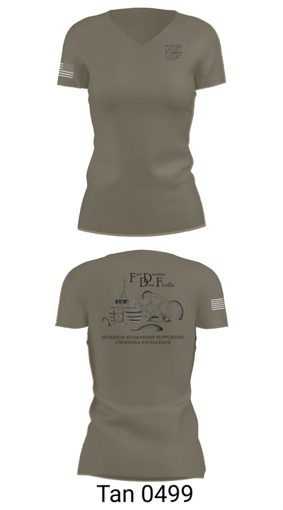 Naval Submarine Support Facility Women's Short Sleeve V-neck Shirt - 65