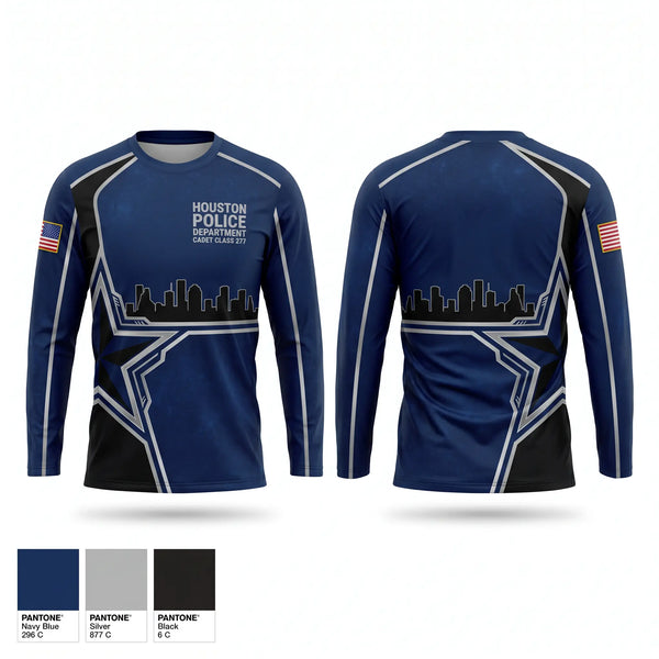 Long Sleeve Performance Shirt, Houston Police Department Cadet Class 277, Police, Teamtime, Team time, sublimation, custom sports apparel, team uniforms, spirit wear, spiritwear, sports uniforms, custom shirts, team store, custom team store, fundraiser sports, apparel fundraiser