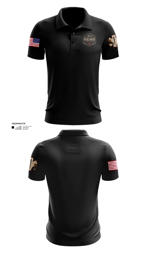 Short Sleeve Performance Polo, Rapid Emergency Management, EMS/EMT, Teamtime, Team time, sublimation, custom sports apparel, team uniforms, spirit wear, spiritwear, sports uniforms, custom shirts, team store, custom team store, fundraiser sports, apparel fundraiser