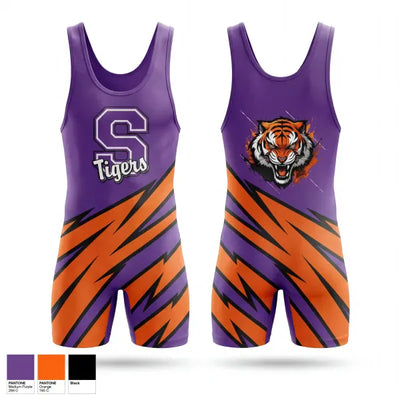Shelby Tigers 92486590 Wrestling Singlet - 1