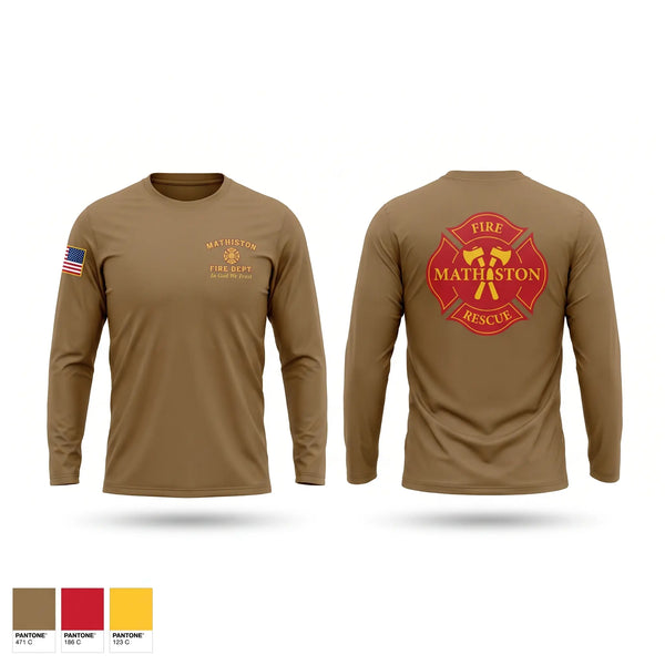 Long Sleeve Performance Shirt, Mathiston fire and rescue, Fire Department, Teamtime, Team time, sublimation, custom sports apparel, team uniforms, spirit wear, spiritwear, sports uniforms, custom shirts, team store, custom team store, fundraiser sports, apparel fundraiser