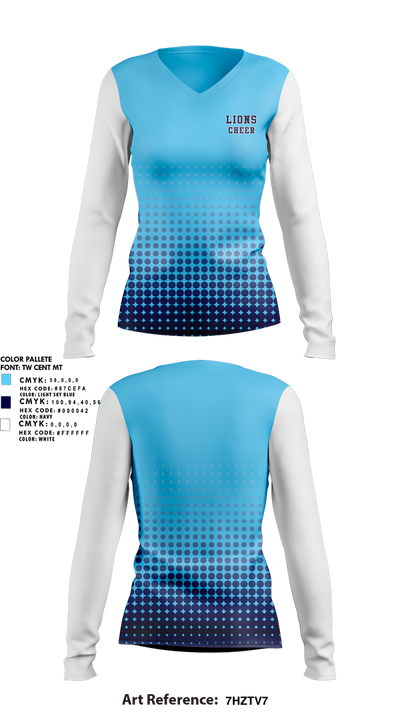 Lions 30053221 Women's Long Sleeve V-neck Shirt - 2