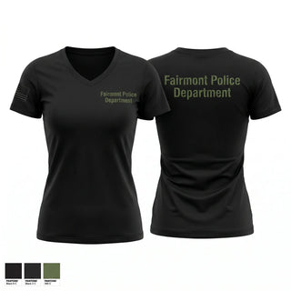 Womens Short Sleeve Vneck Shirt, Fairmont Police Department, Police, Teamtime, Team time, sublimation, custom sports apparel, team uniforms, spirit wear, spiritwear, sports uniforms, custom shirts, team store, custom team store, fundraiser sports, apparel fundraiser