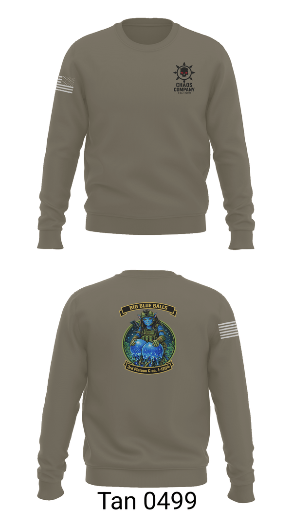 Crew Neck Sweatshirt, C. Co. 1-120 3rd PLT, Army, Teamtime, Team time, sublimation, custom sports apparel, team uniforms, spirit wear, spiritwear, sports uniforms, custom shirts, team store, custom team store, fundraiser sports, apparel fundraiser