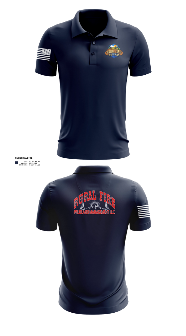 Short Sleeve Performance Polo, Rural fire wildland management LLC, Fire Department, Teamtime, Team time, sublimation, custom sports apparel, team uniforms, spirit wear, spiritwear, sports uniforms, custom shirts, team store, custom team store, fundraiser sports, apparel fundraiser