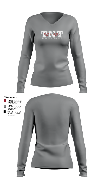 TNT Women's Long Sleeve V-neck Shirt - 5