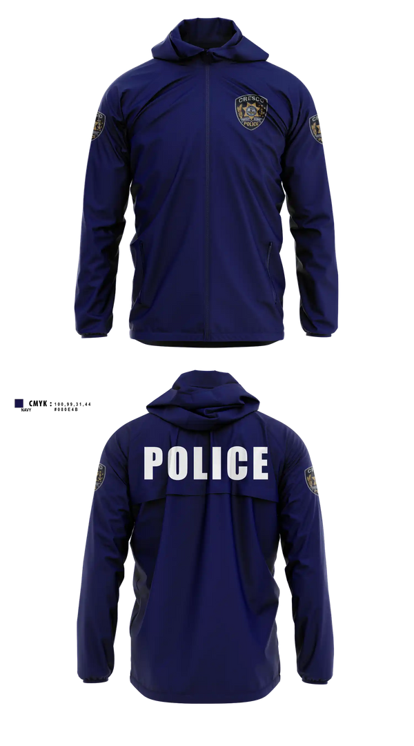 Windbreaker, Cresco Police Department, Police, Teamtime, Team time, sublimation, custom sports apparel, team uniforms, spirit wear, spiritwear, sports uniforms, custom shirts, team store, custom team store, fundraiser sports, apparel fundraiser