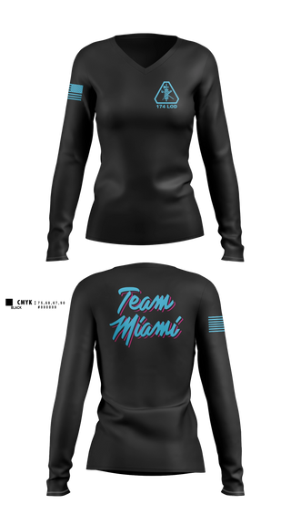 Womens Long Sleeve Vneck Shirt, 174th Legal Operations Detachment, Army, Teamtime, Team time, sublimation, custom sports apparel, team uniforms, spirit wear, spiritwear, sports uniforms, custom shirts, team store, custom team store, fundraiser sports, apparel fundraiser