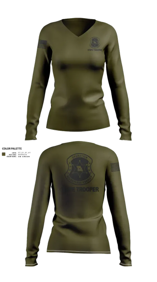 Womens Long Sleeve Vneck Shirt, Operation Relentless Pursuit, Police, Teamtime, Team time, sublimation, custom sports apparel, team uniforms, spirit wear, spiritwear, sports uniforms, custom shirts, team store, custom team store, fundraiser sports, apparel fundraiser