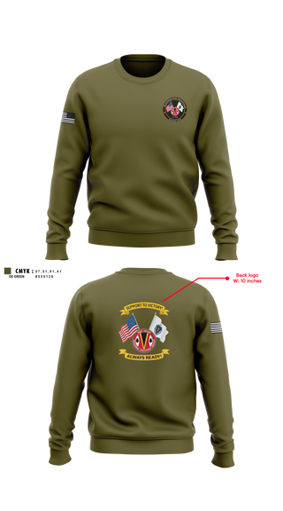 Crew Neck Sweatshirt, HHC 151st RSG, Army, Teamtime, Team time, sublimation, custom sports apparel, team uniforms, spirit wear, spiritwear, sports uniforms, custom shirts, team store, custom team store, fundraiser sports, apparel fundraiser