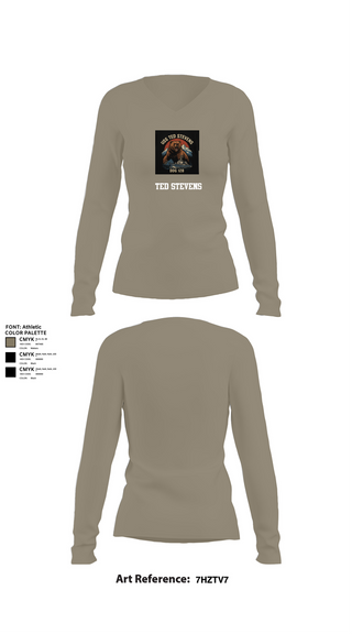 Womens Long Sleeve Vneck Shirt, TED STEVENS, , Teamtime, Team time, sublimation, custom sports apparel, team uniforms, spirit wear, spiritwear, sports uniforms, custom shirts, team store, custom team store, fundraiser sports, apparel fundraiser
