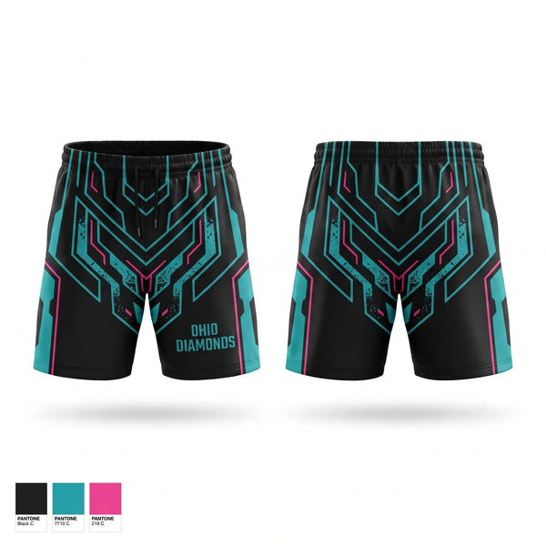 Athletic Shorts With Pockets, Ohio Diamonds, Softball, Teamtime, Team time, sublimation, custom sports apparel, team uniforms, spirit wear, spiritwear, sports uniforms, custom shirts, team store, custom team store, fundraiser sports, apparel fundraiser