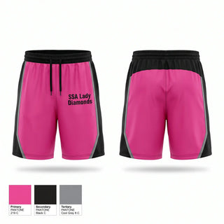 Athletic Shorts With Pockets, SSA Lady Diamonds, Women's Basketball, Teamtime, Team time, sublimation, custom sports apparel, team uniforms, spirit wear, spiritwear, sports uniforms, custom shirts, team store, custom team store, fundraiser sports, apparel fundraiser