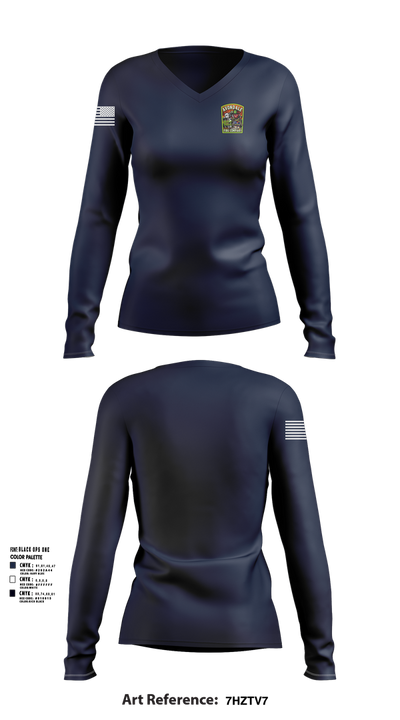 Avondale 56651408 Women's Long Sleeve V-neck Shirt - 101