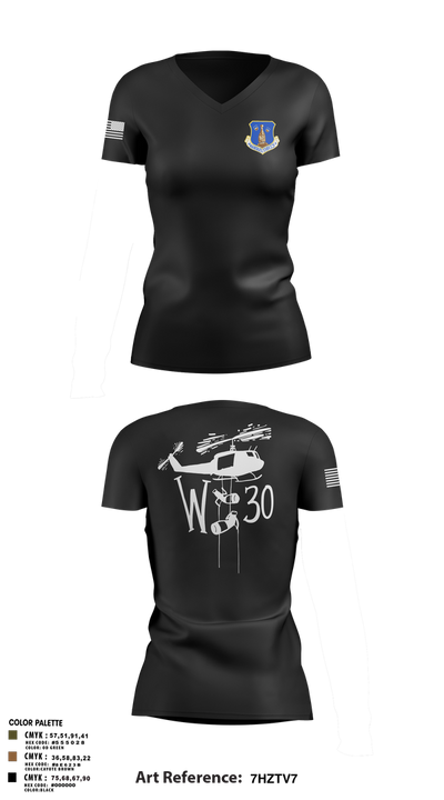 145th LRS/LGVM 93307873 Women's Short Sleeve V-neck Shirt - 3