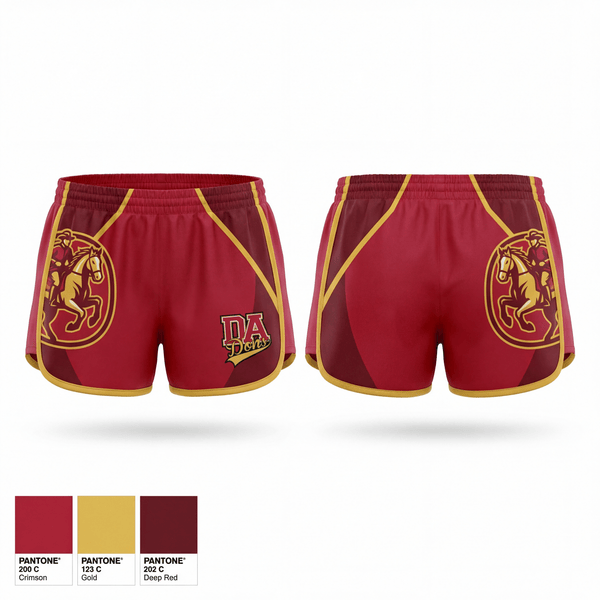 Womens Shorts, DeAnza High School Dons, Track & Field, Teamtime, Team time, sublimation, custom sports apparel, team uniforms, spirit wear, spiritwear, sports uniforms, custom shirts, team store, custom team store, fundraiser sports, apparel fundraiser