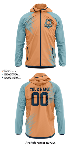 Windbreaker, LowCountry Peaches, Softball, Teamtime, Team time, sublimation, custom sports apparel, team uniforms, spirit wear, spiritwear, sports uniforms, custom shirts, team store, custom team store, fundraiser sports, apparel fundraiser