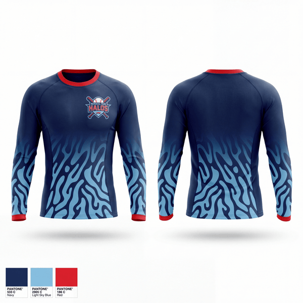 Long Sleeve Performance Shirt, MP Halos, Baseball, Teamtime, Team time, sublimation, custom sports apparel, team uniforms, spirit wear, spiritwear, sports uniforms, custom shirts, team store, custom team store, fundraiser sports, apparel fundraiser