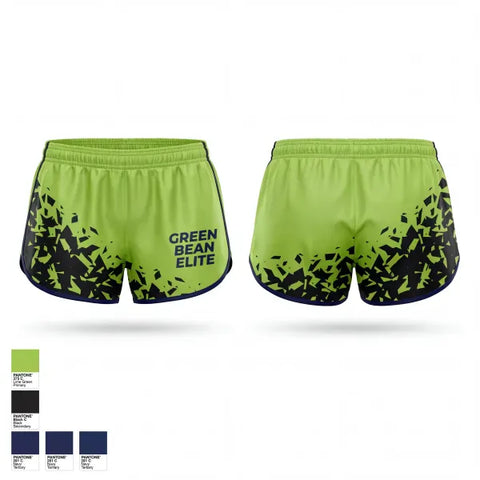 Womens Shorts, Green Bean Elite, Men's Basketball, Teamtime, Team time, sublimation, custom sports apparel, team uniforms, spirit wear, spiritwear, sports uniforms, custom shirts, team store, custom team store, fundraiser sports, apparel fundraiser