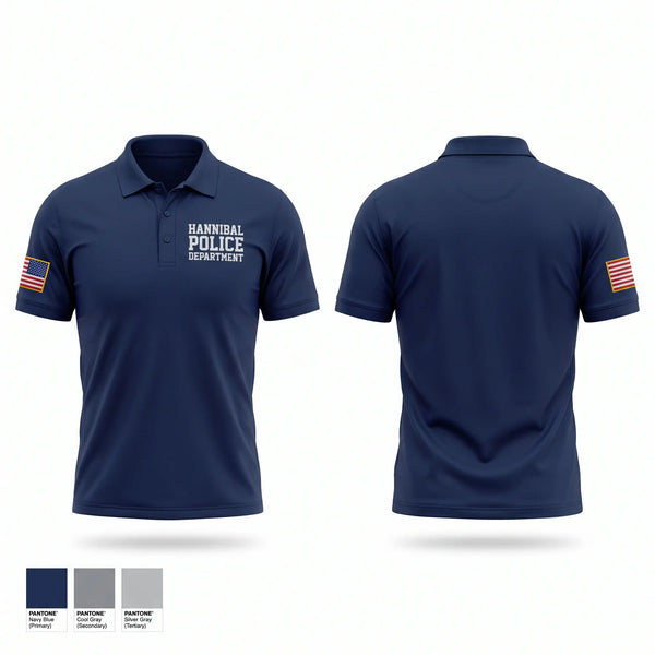 Short Sleeve Performance Polo, Hannibal Police Department, Police, Teamtime, Team time, sublimation, custom sports apparel, team uniforms, spirit wear, spiritwear, sports uniforms, custom shirts, team store, custom team store, fundraiser sports, apparel fundraiser