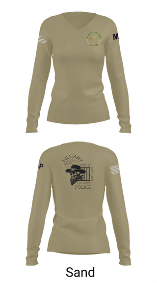 Womens Long Sleeve Vneck Shirt, 3RD PLATOON OUTLAWS, Army, Teamtime, Team time, sublimation, custom sports apparel, team uniforms, spirit wear, spiritwear, sports uniforms, custom shirts, team store, custom team store, fundraiser sports, apparel fundraiser