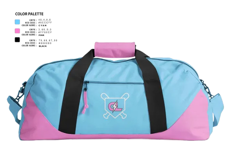 Duffle Bag, Carolina lightning, Baseball, Teamtime, Team time, sublimation, custom sports apparel, team uniforms, spirit wear, spiritwear, sports uniforms, custom shirts, team store, custom team store, fundraiser sports, apparel fundraiser