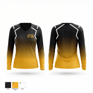 Womens Long Sleeve Vneck Shirt, Lights Out Del Toro, Softball, Teamtime, Team time, sublimation, custom sports apparel, team uniforms, spirit wear, spiritwear, sports uniforms, custom shirts, team store, custom team store, fundraiser sports, apparel fundraiser