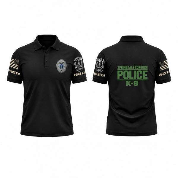 Short Sleeve Performance Polo, Springdale Borough Police K9, Police, Teamtime, Team time, sublimation, custom sports apparel, team uniforms, spirit wear, spiritwear, sports uniforms, custom shirts, team store, custom team store, fundraiser sports, apparel fundraiser