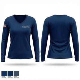 Womens Long Sleeve Vneck Shirt, Lincoln University Police Department, Police, Teamtime, Team time, sublimation, custom sports apparel, team uniforms, spirit wear, spiritwear, sports uniforms, custom shirts, team store, custom team store, fundraiser sports, apparel fundraiser