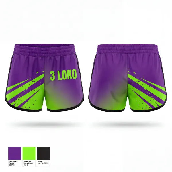 Womens Shorts, 3 LOKO, , Teamtime, Team time, sublimation, custom sports apparel, team uniforms, spirit wear, spiritwear, sports uniforms, custom shirts, team store, custom team store, fundraiser sports, apparel fundraiser