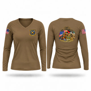 Womens Long Sleeve Vneck Shirt, 37TH, National Guard, Teamtime, Team time, sublimation, custom sports apparel, team uniforms, spirit wear, spiritwear, sports uniforms, custom shirts, team store, custom team store, fundraiser sports, apparel fundraiser