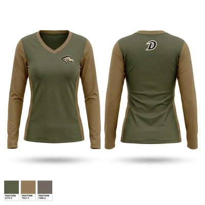 Davenport raiders Women's Long Sleeve V-neck Shirt - 1