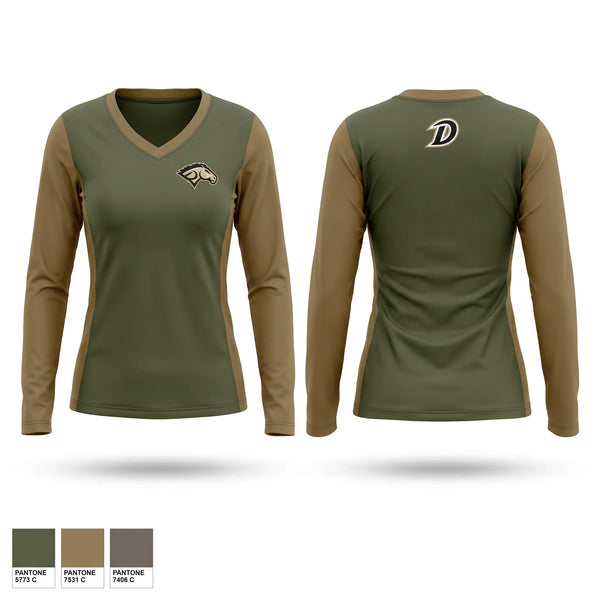 Womens Long Sleeve Vneck Shirt, Davenport raiders, , Teamtime, Team time, sublimation, custom sports apparel, team uniforms, spirit wear, spiritwear, sports uniforms, custom shirts, team store, custom team store, fundraiser sports, apparel fundraiser